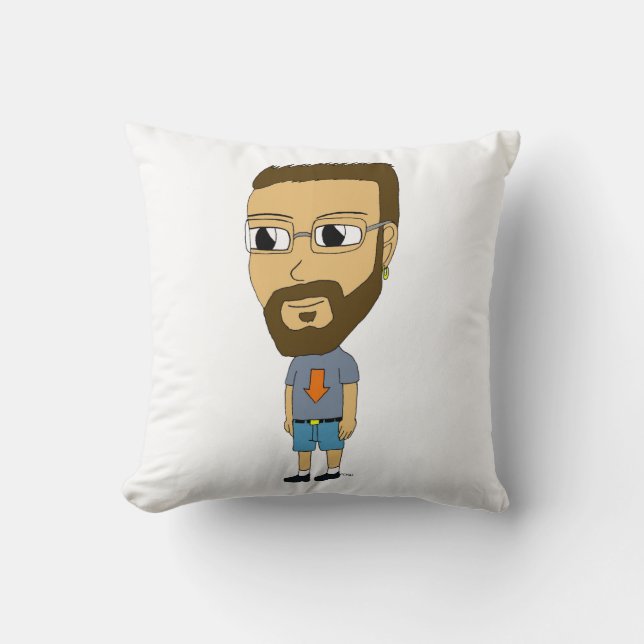 chibi   throw pillow (Front)