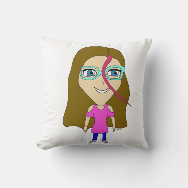 chibi    throw pillow (Front)