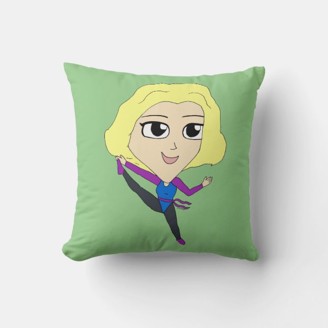 chibi   throw pillow (Front)