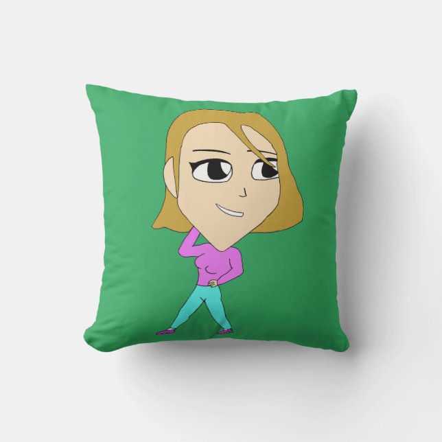 chibi     throw pillow (Front)