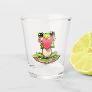 Chibi Toad in Pink and Green Shot Glass