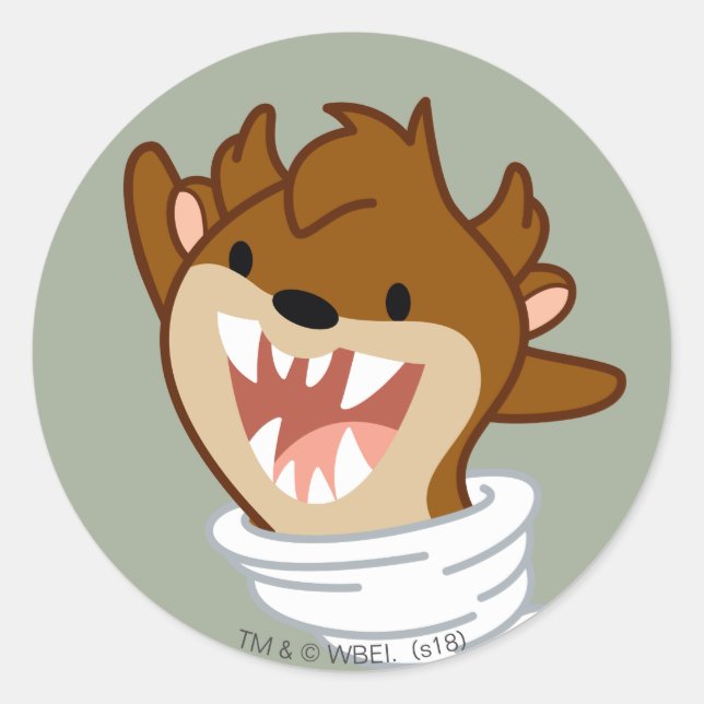 Chibi Tornado TAZ™ Classic Round Sticker (Front)