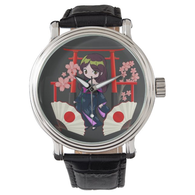  Chibi Traditional Japanese Girl Watch (Front)
