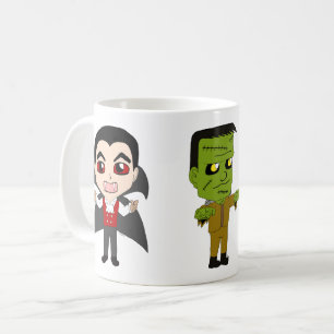 Chibi vampire, monster, and mummy coffee mug
