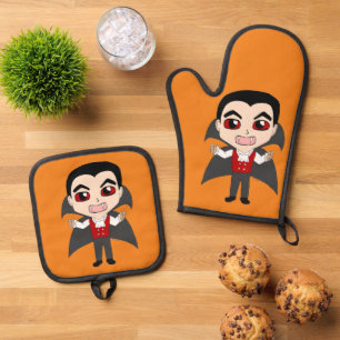 chibi vampire oven mitt & pot holder set