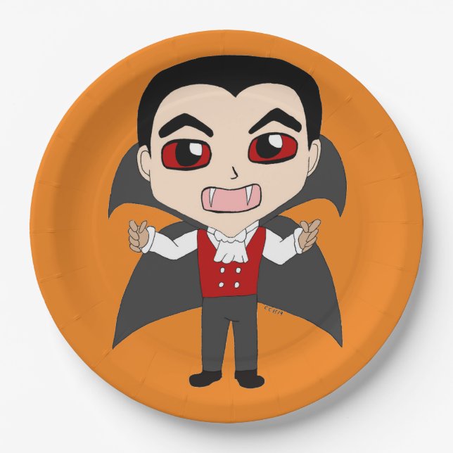 chibi vampire  paper plate (Front)