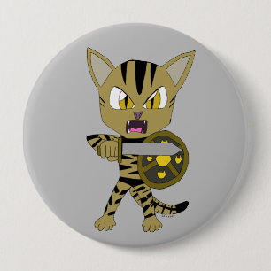 Chibi Warrior Cat 4 Inch Round Button