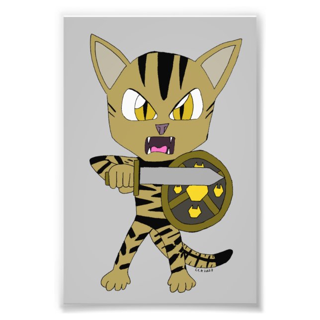 Chibi Warrior Cat Photo Print (Front)
