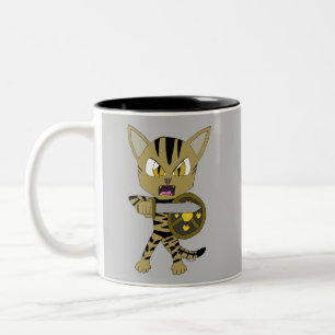 Chibi Warrior Cat Two-Tone Coffee Mug