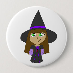 chibi witch 4 inch round button