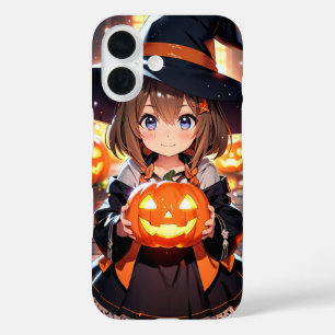 Chibi Witch & Pumpkin iPhone 16 Case
