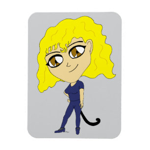 Chibi with a cat like tail magnet