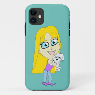Chibi with a pup iPhone 11 case