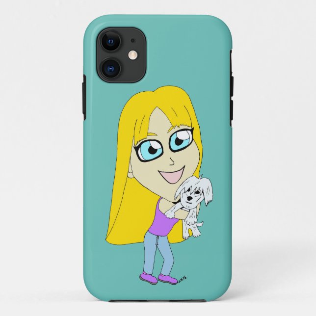 Chibi with a pup Case-Mate iPhone case (Back)