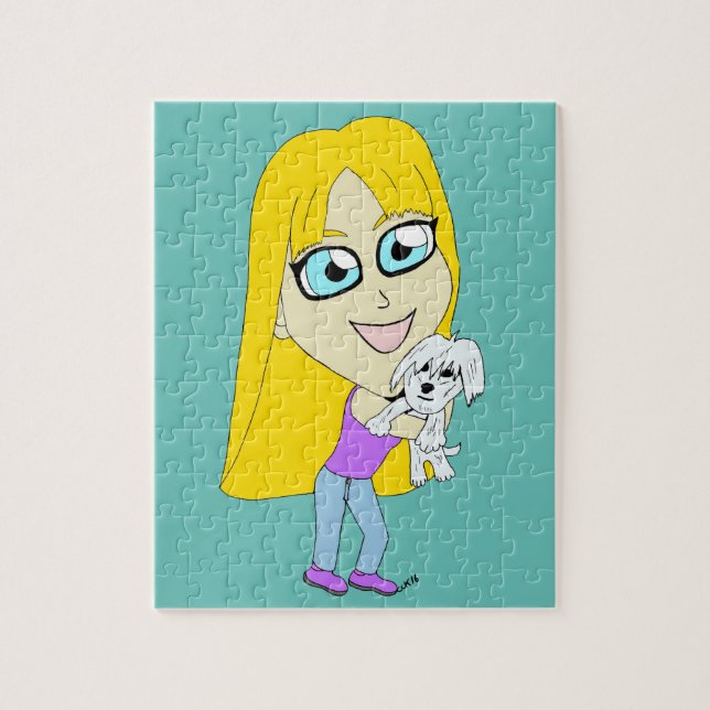 Chibi with a pup jigsaw puzzle (Vertical)