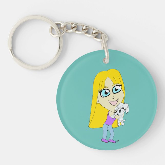 Chibi with a pup keychain (Front)