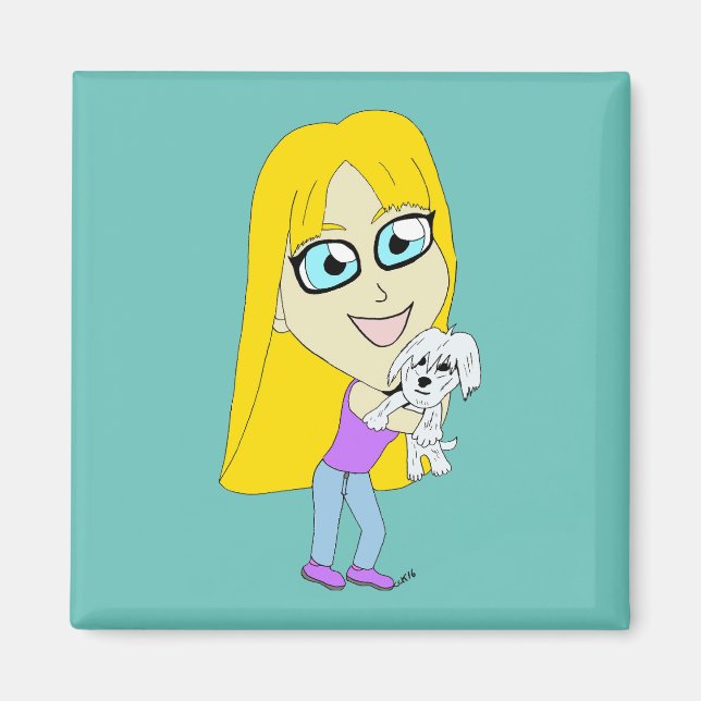 Chibi with a pup magnet (Front)