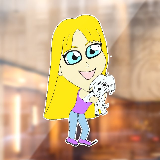 Chibi with a pup window cling (Sheet 2)