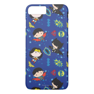 Chibi Wonder Woman, Superman, and Batman Pattern iPhone 8 Plus/7 Plus Case