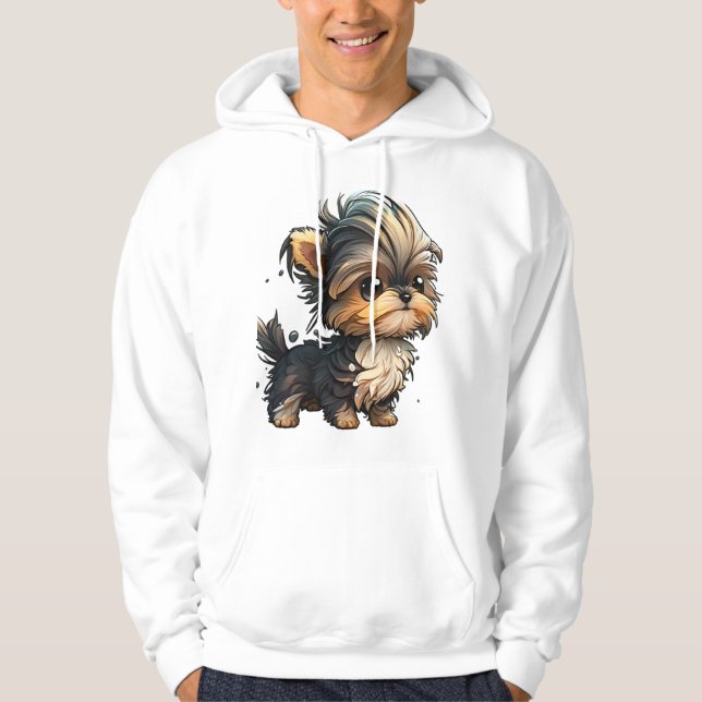 Chibi Yorkshire Terrier Hoodie (Front)