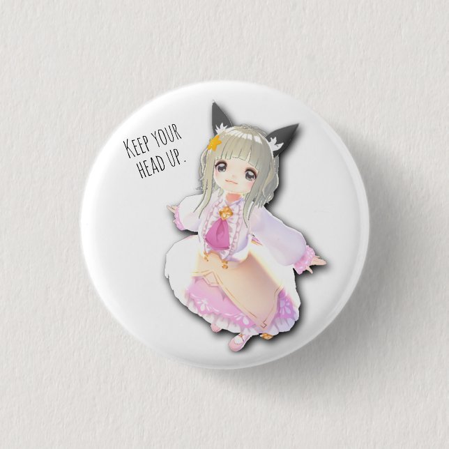 chibikage tin badgeS / ちびかげ缶バッチ  1 Inch Round Button (Front)