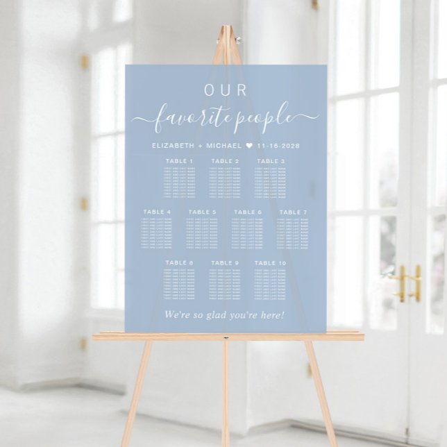 Chic 10 Table Dusty Blue Mariage Siège Frosted (Créateur téléchargé)