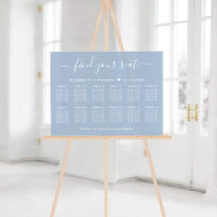 Chic 12 Table Blanc Mariage Assise Bleu Poussiéreu
