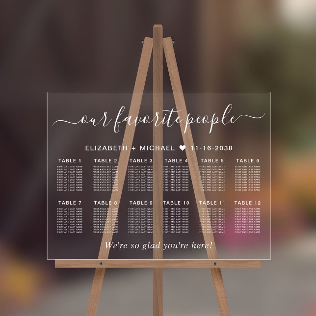 Chic 12 Table Nos Favoris Mariage Sièges (Créateur téléchargé)