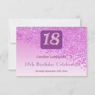 Chic 18 Birthday Pink Glitter RSVP