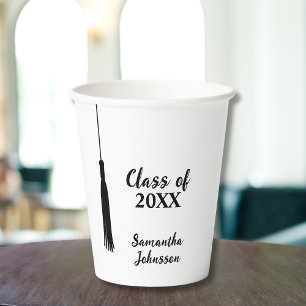Chic 2024 Grad Tassel Personalized Graduation Paper Cups