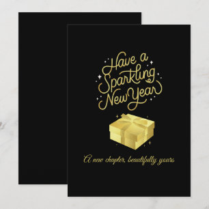 Chic 2026 New Year' Eve Party Gold Glitter Black Holiday Card