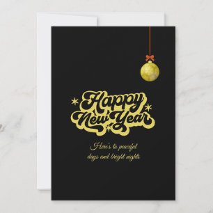 Chic 2026 New Year' Eve Party Gold Glitter Black Holiday Card