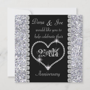 Chic 25th Anniversary Invitation BLING