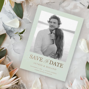 Chic 2 Photo Sage Green & Gold Save the Date