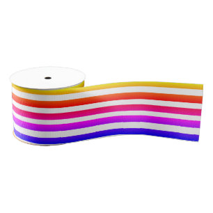Chic 3" Grosgrain Ribbon Multi-coloured Striped