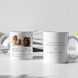 Chic 3 Photo Will You Be My Bridesmaid Keepsake Coffee Mug<br><div class="desc">Classic, elegant, simple 3 Photo Bridesmaid Proposal Mug- Ask your sister, bestie or neice to be your bridesmaid at your wedding! All text is easily customized using the template provided. The cute little heart colour can be changed to suit your chosen colour scheme. Simply add name/s, personal messgae and date...</div>