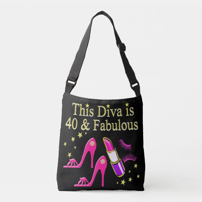 CHIC 40 AND FABULOUS FASHION QUEEN DESIGN CROSSBODY BAG (Front)