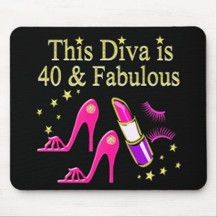 CHIC 40 AND FABULOUS FASHION QUEEN DESIGN MOUSE PAD
