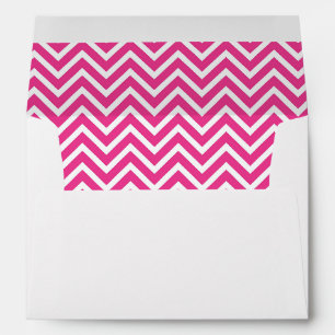 Chic 50 & Fabulous Pink & White Chevron Invitation Envelope