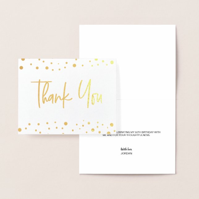 Chic 50e anniversaire Confetti carte de remercieme (Affichage)