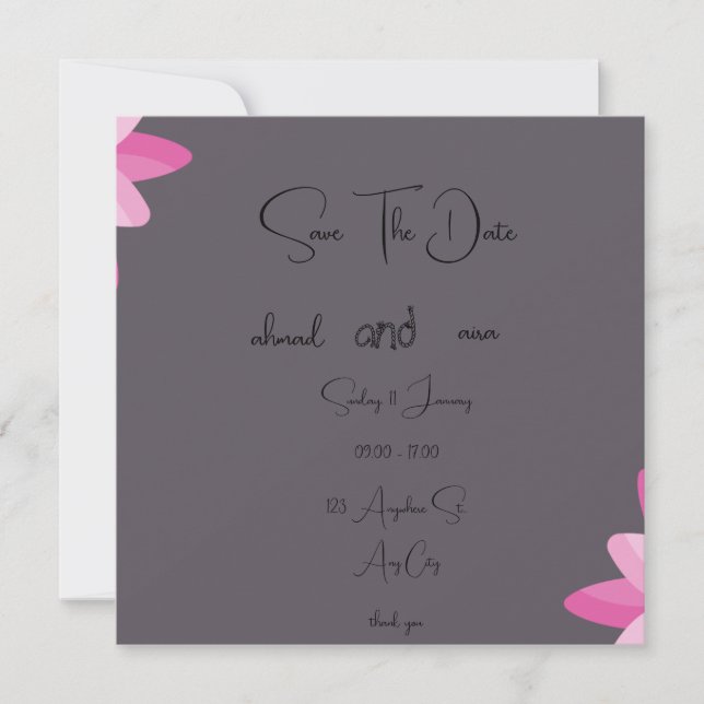 Chic 5.25" x 5.25" Flat Invitation - Semi-Gloss Fi (Front)