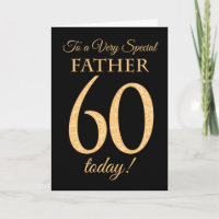 Chic 60th Gold-effect on Black, Father Birthday