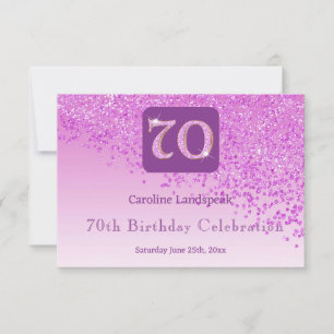 Chic 70 Birthday Pink Glitter RSVP