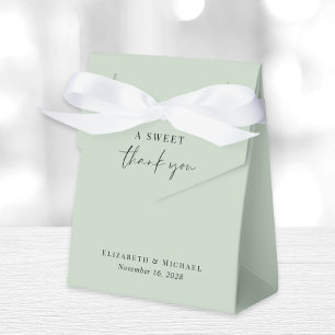 Chic A Sweet Thank You Sage Green Wedding Favor Box
