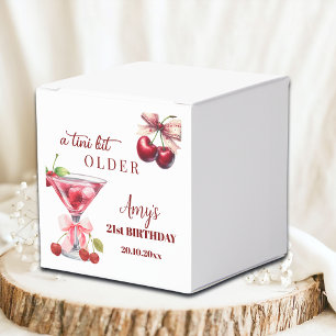 Chic A Tini Bit Older Cherry Martini 21st Birthday Favor Box