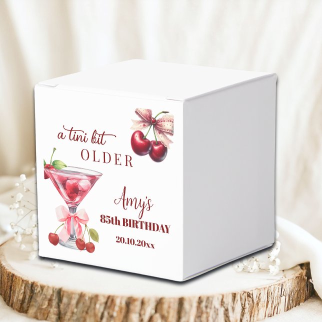 Chic A Tini Bit Older Cherry Martini 85th Birthday Favor Box (Creator Uploaded)