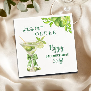 Chic A Tini Bit Older Lime Martini 54th Birthday Napkin