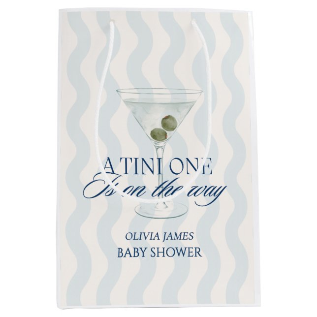 Chic a tini one boy baby shower medium gift bag (Front)