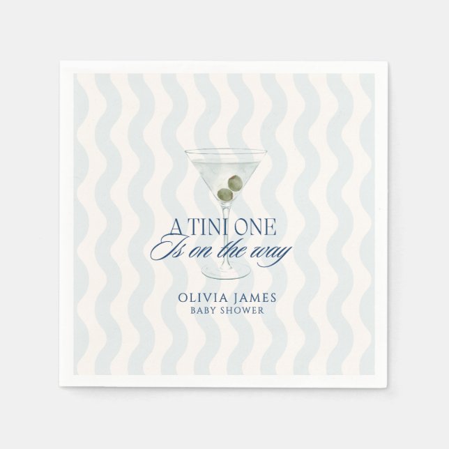Chic a tini one boy baby shower napkin (Front)
