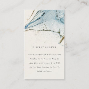 Chic Abstract Blue Gold Beach Display Baby Shower Enclosure Card